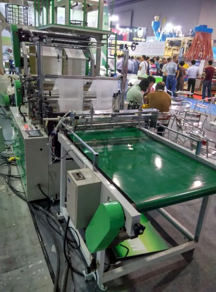 Double-Layer Bottom Heat Sealing Cold Cutting Plastic T-Shirt Bag Making Machine